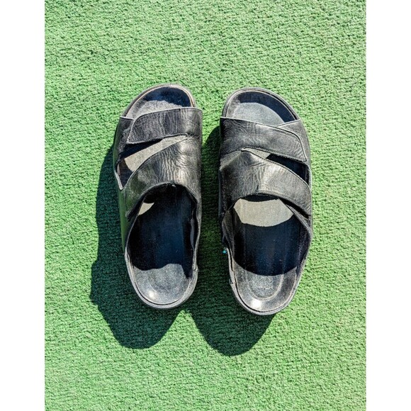 USED Mephisto Mules 2-Strap Leather w/Removable Footbed Sandals FAIR Condition - Picture 2 of 11